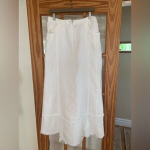Isabel de Pedro linen maxi fish tail  skirt white size 6